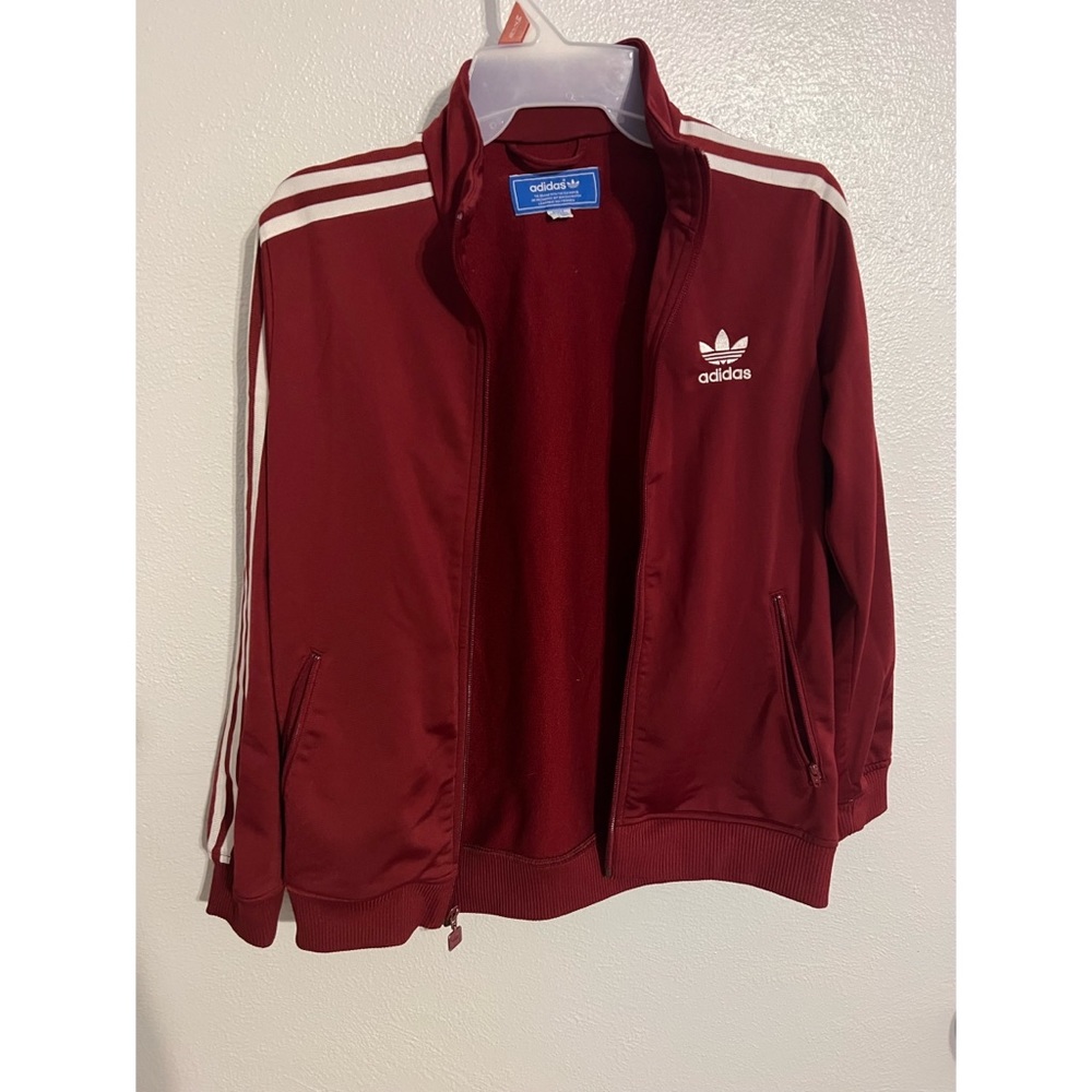 Women's Size Medium Red ADIDAS Zip Up Jacket